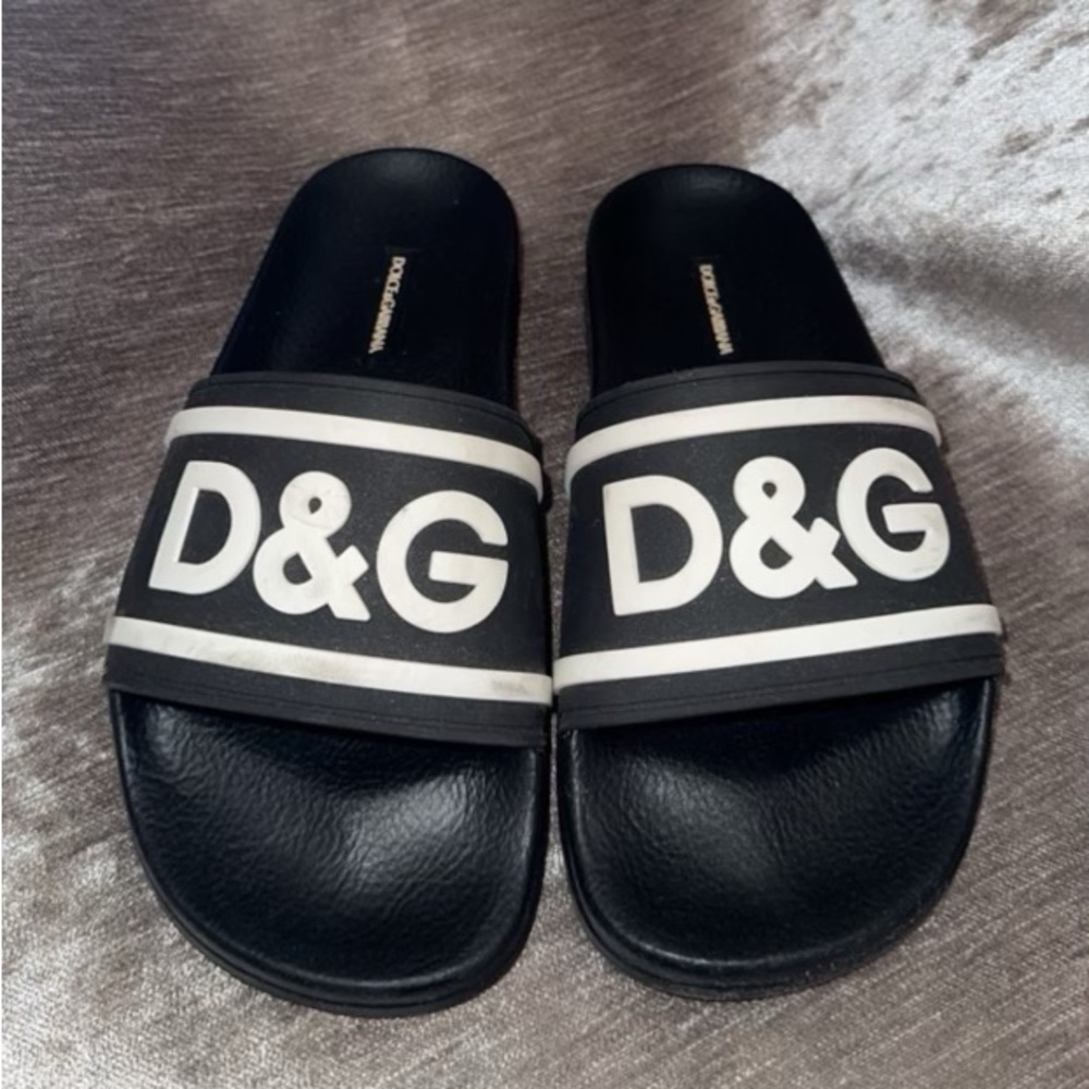 Dolce&Gabbana Kids Graphic Logo Slides
